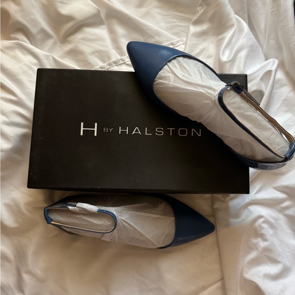 H by Halston Leather Flats Adjustable Strap Layla Indigo size 8 - Picture 2 of 7